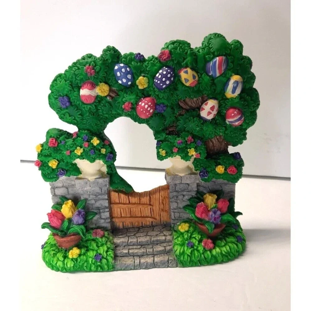 Vintage Easter Jubilee Bunny Family Figurine Set 3 Piece Resin Garden Decor Box